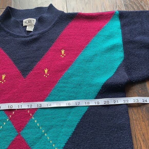 Vintage Navy 90’ s Geometric Sweater size 1X GUC - Picture 7 of 10